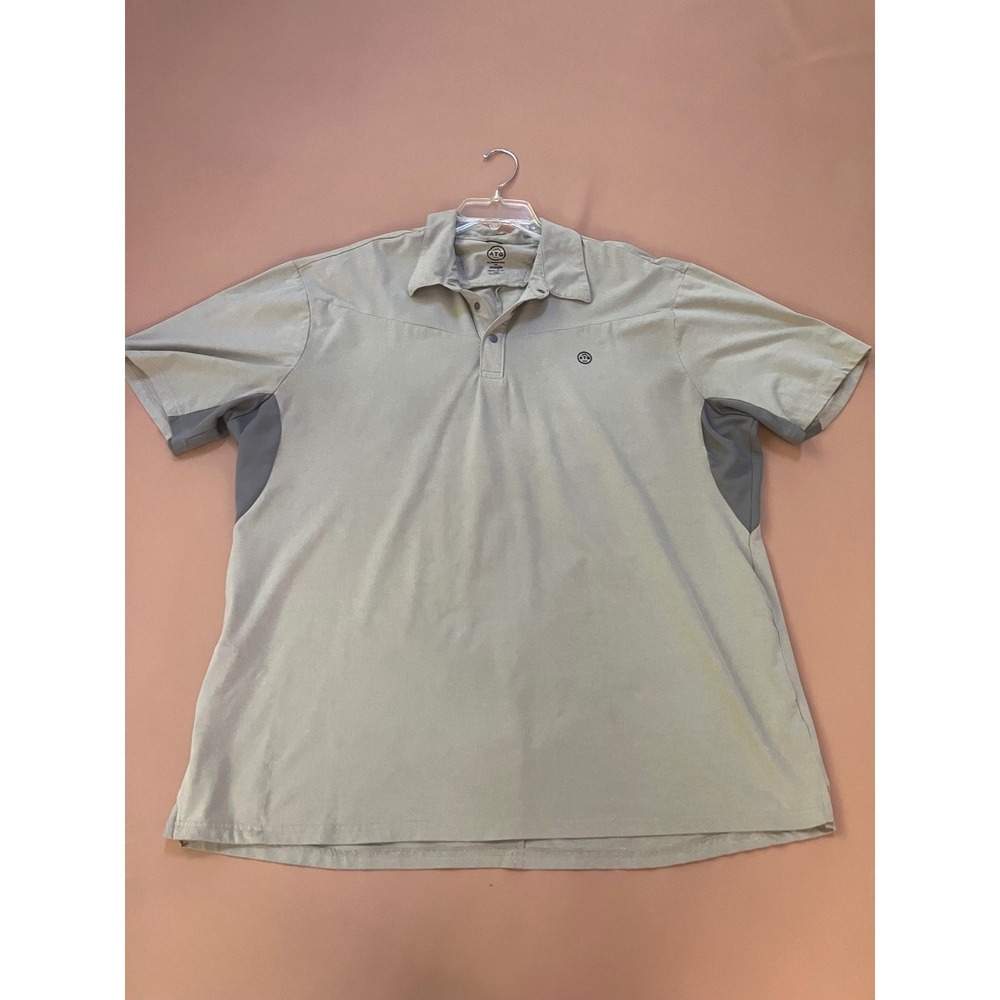 ATG Wrangler All Terrain Gear 2XT Mens Polo shirt outdoor performance brown snap